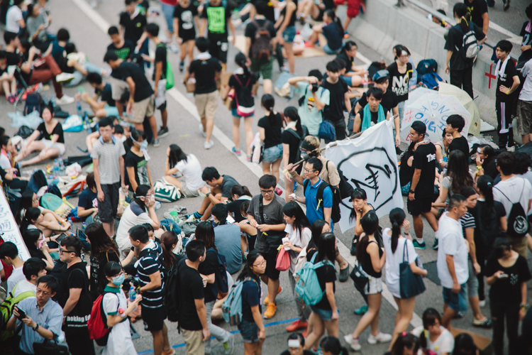 Crowded at Occupy Central in Hong Kong