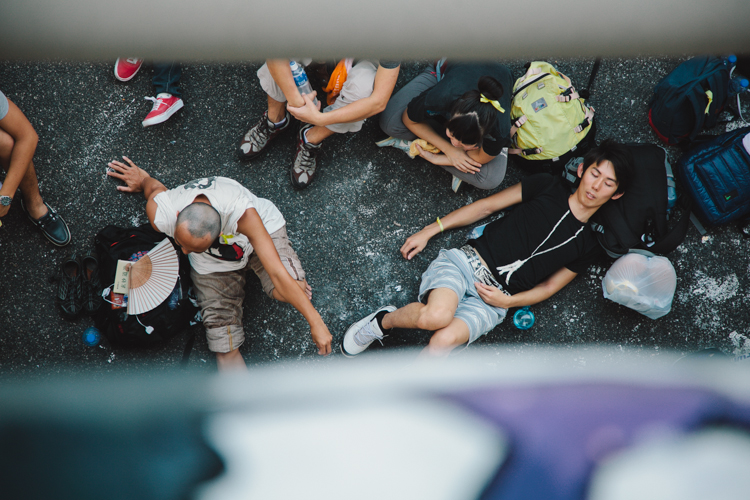 Young people at Occupy Central in Hong Kong