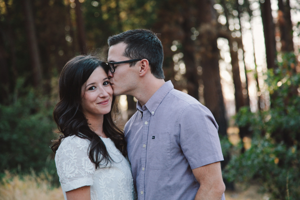 Kiss on the forehead: engagement photography