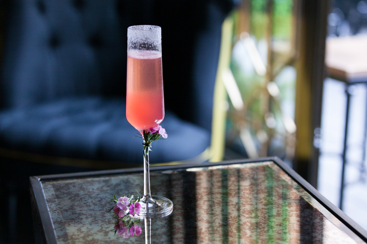 Pink Elderflower Sparkling Cocktail at Topiary Hong Kong