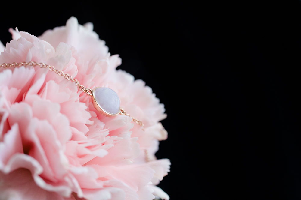 Minimal Jewelry Photography – rose gold jade bracelet by TRACE