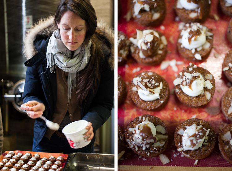 Jen Musty prepping almond financiers