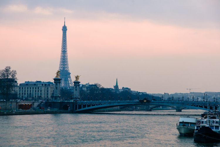 Eiffel tower at sunset