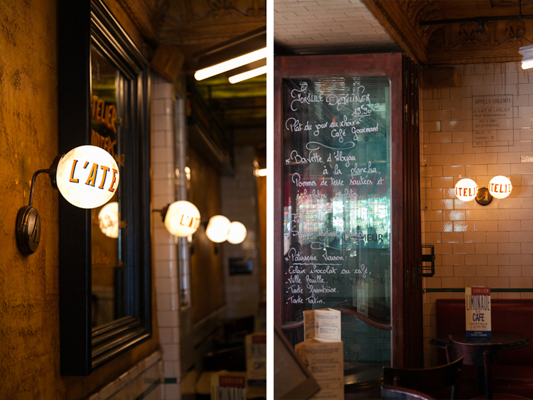 Interior photos of Café L'Atelier, Paris