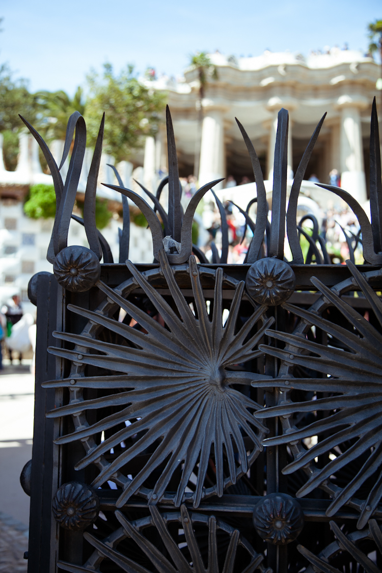 Iron gate to Park Güell in Barcelona