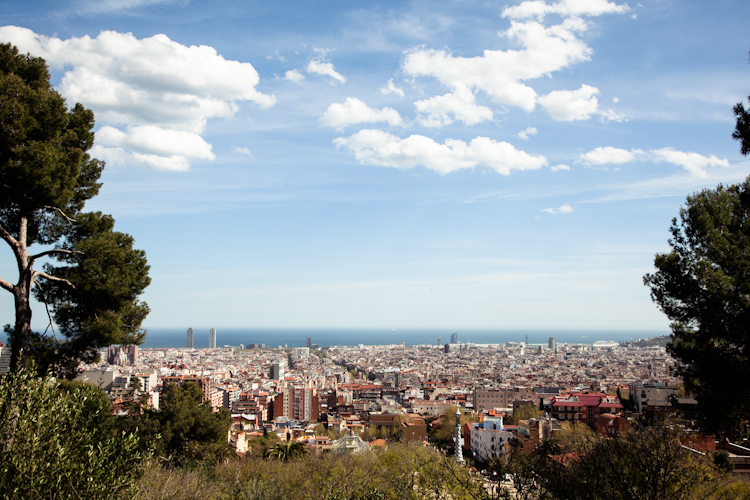 City view from Park Güell in Barcelona