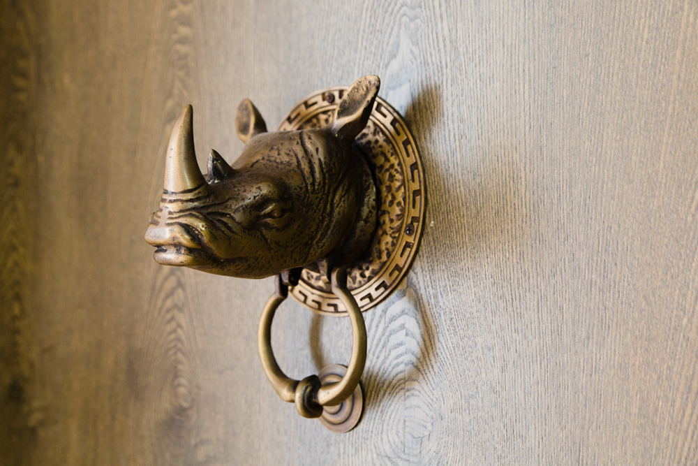 Brass rhino knocker | Interiors details | Hong Kong photographer