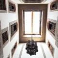 Looking up at the open roof • Moroccan riad architecture